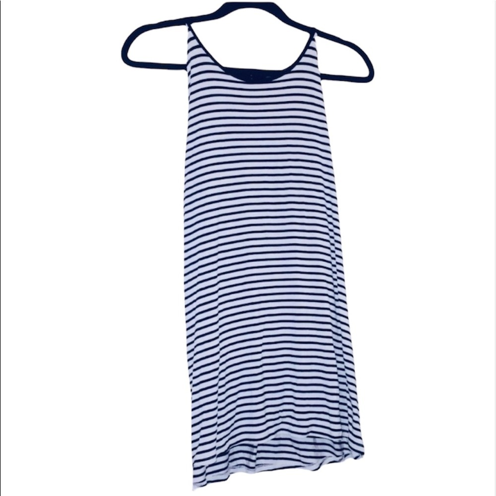 NWT Vince Camuto: Extra Small Striped Round Neck Double Layered Blouse - Picture 2 of 5